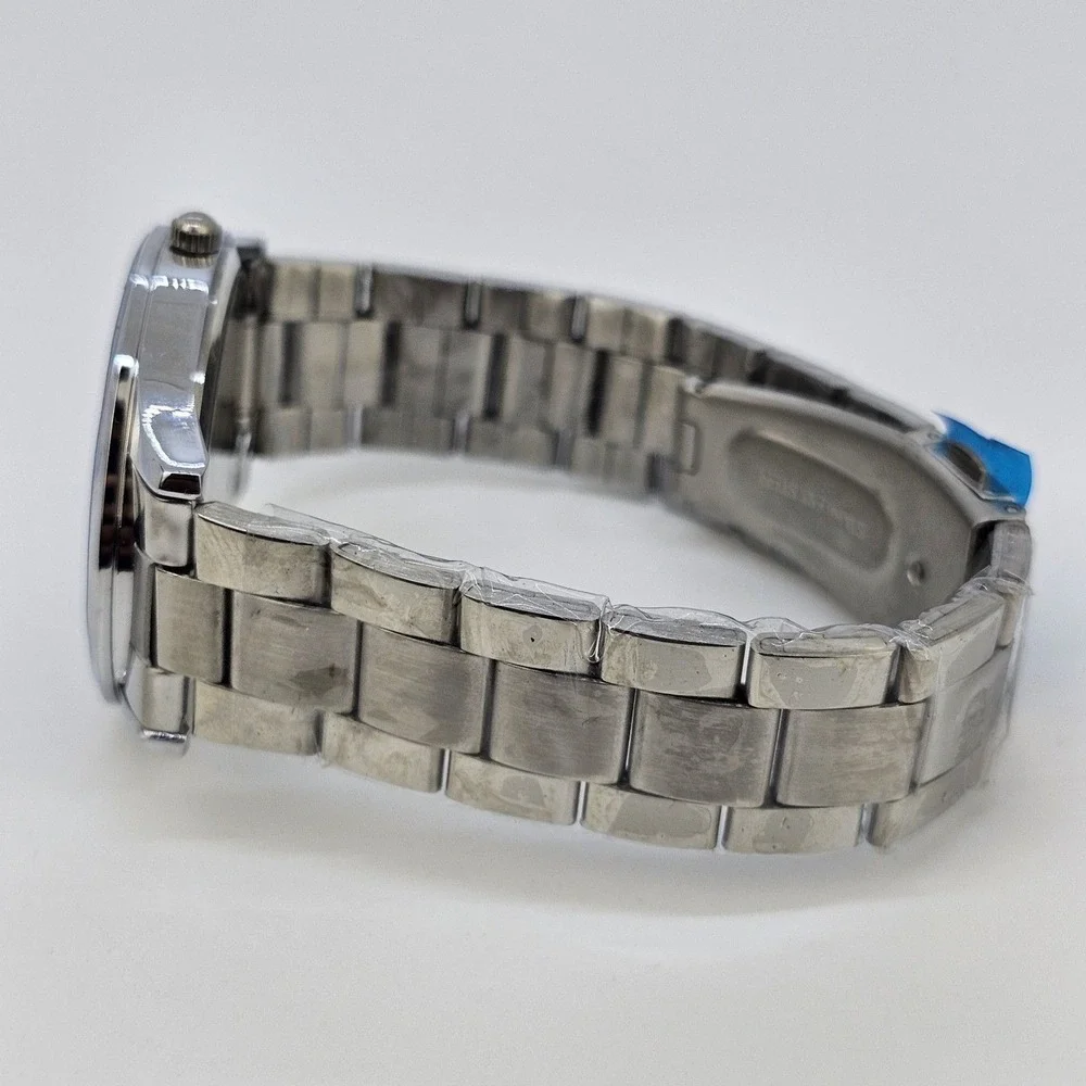 PX Men's Watch 40mm Large Gray Case Black Dial Gray Bracelet Band 7